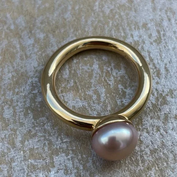 Tiffany & Co Iridesse Solid Gold 18K Pink Pearl Ring size 6 in mint condition - Picture 6 of 10